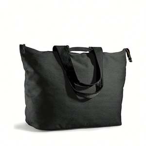 Bolsa de Compras Casual de Lona de Gran Capacidad Personalizada con Cremallera, Bolsa de Viaje Portátil y Duradera, Bolsa de Playa Moderna para Mujer - Product Image 3