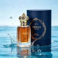 Flacon de parfum en verre carré de luxe avec logo personnalisé, plusieurs couleurs, 50 ml, 100 ml, flacon de parfum vide avec emballage haut de gamme
