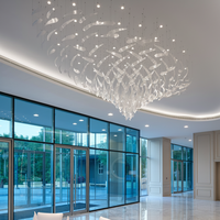 Lustre en verre de luxe pour hôtel, villa, salle de réception, avec interrupteur de personnalisation exquis, éclairage LED