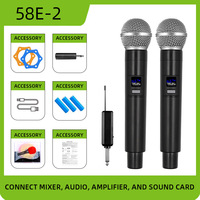WN58 Microphone de karaoké professionnel sans fil UHF dynamique antibruit avec portée de 30 à 50m pour performances sur scène