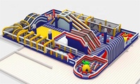 Nouveau design immense terrain de jeux extérieur trampoline gonflable parcours d'obstacles parc d'attractions pour enfants n adultes