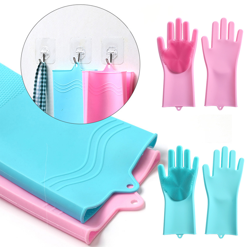 Заводская оптовая продажа утолщенные кухонные противоожоговые силиконовые перчатки для мытья овощей и фруктов перчатки для мытья посуды