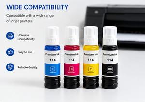 EBEST Bottiglia d'Inchiostro di Alta Qualità 114 Compatibile con Epson ECO Tank 8500 8550, Inchiostro a Base d'Acqua per <span class=keywords><strong>Stampanti</strong></span> a Colori - Product Image 5