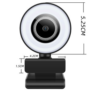 Mini <span class=keywords><strong>webcam</strong></span> à clipser avec anneau lumineux, caméra USB rechargeable Full HD 1080P pour les appels vidéo, les cours en ligne et le streaming en direct - Product Image 4
