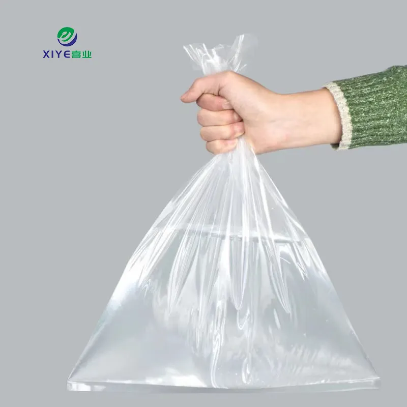 Profesyonel özelleştirilmiş büyük boyutları ve kalınlığı Pe düz üst açık temizle poli çanta Ldpe plastik poşetler