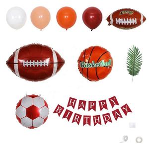 Globos de Látex Redondos de 10 Pulgadas al por Mayor, Globos de Aluminio con Diseño de Baloncesto y Fútbol Americano para Fiestas de Cumpleaños, Decoraciones Promocionales para Fiestas - Product Image 5