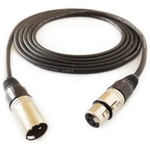 Kabel mikrofon Jack Audio 6mm hitam lembut kualitas tinggi murah kabel garis Xlr 3p