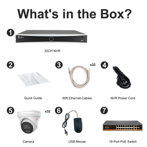 Système de caméra POE 4K 8MP en stock aux États-Unis, 32 caméras tourelles IP67 12MP, NVR 32 canaux, Switch POE 16 canaux, Détection de mouvement - Product Image 6