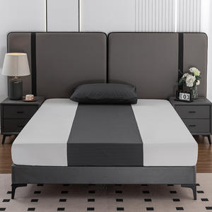 Draps de lit brodés antimicrobiens ajustés doux personnalisés 95% coton <span class=keywords><strong>drap</strong></span> <span class=keywords><strong>plat</strong></span> écologique 400TC toutes saisons - Product Image 3