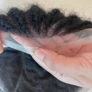 Última Moda en Pelucas de Encaje Invisible de Primera Calidad, <span class=keywords><strong>Trenzas</strong></span> Cómodas, Negras <span class=keywords><strong>Africanas</strong></span> Naturales, de Alta Calidad, Realistas, Ultra Toupee para <span class=keywords><strong>Hombre</strong></span> - Product Image 5