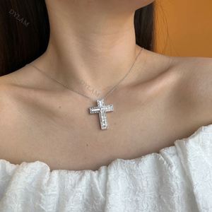 Dylam Hottest Collection 925 Silver Diamond 5a Accent <b>Cross</b> Pendant Necklace Vintage Style Pendant Jewelry Necklace - Product Image 2