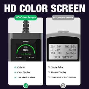 Kingbolen BM560 6V 12V <b>24V</b> Car <b>Battery</b> Tester 100-2000CCA Bi-directional Control Auto Cranking and Charging <b>Battery</b> Analyzer - Product Image 4