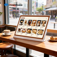 Écran de menu numérique de comptoir pour restaurant, 15,6 pouces, écran tactile Android WiFi, animation LCD, texte 3D, auto-service