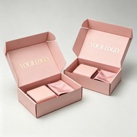 Boîte d'emballage en papier rose personnalisée avec logo estampé à chaud pour vente en gros, idéale pour portefeuilles, foulards, ceintures et cadeaux