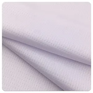 Dry Fit 100% Polyester Textile Sublimation Jersey Fabric For Sportswear Eye Mesh Football Jersey Fabric Sublimation White