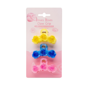 Pinza para el pelo con tres rosas de 10 cm, colorida, para mujeres y niñas - Product Image 2
