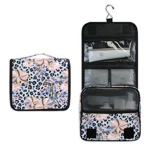 Hawaiian Life Leopard Flower Waterproof Foldable Hanging Organizer <b>Toiletry</b> Makeup <b>Storage</b> Cosmetic Bags - Product Image 2