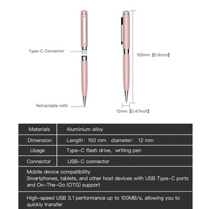 Điện thoại di động tối màu xám xoay 2 trong 1 Kim Loại USB 3.1 OTG Loại C Flash Memory Stick Pen Drive Pendrive USB Flash Drive - Product Image 6