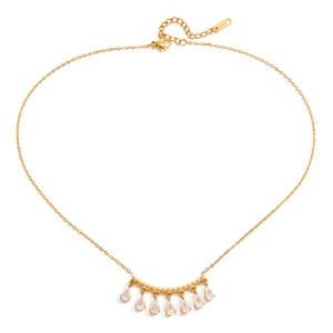 Collar de circonita en forma de lágrima con cadena de oro y engaste de garra, joyería para mujer de uso diario, origen Yiwu - Product Image 5