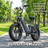 Vélo de montagne électrique à pneus larges de 20 pouces Batterie au lithium Freins à disque hydrauliques Moteur sans balais Cadre en aluminium AZ20 E-Bike