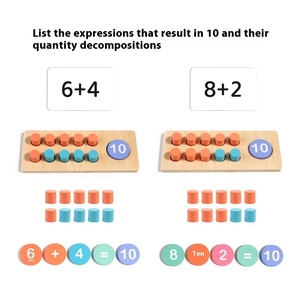 Giocattoli Educativi Montessori per l'Asilo, Contatore a Dieci Cifre, Ausili Didattici in Legno per l'Apprendimento della Matematica, Giochi di Conteggio, Set Telaio a Dieci - Product Image 4