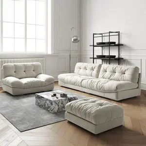 NOVA Modern White Technology Fabric 2 Seater Upholstered Sofa Lounge Sectional Couch Loveseat Sofas For Living Room Furniture