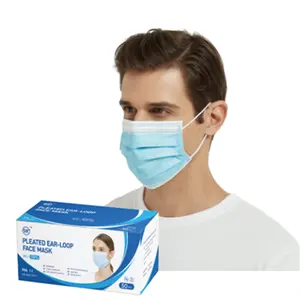 Mascarilla desechable SJ Mascarillas de seguridad de grado médico transpirables de 3 capas Cubierta facial con cómodos ganchos elásticos para las orejas