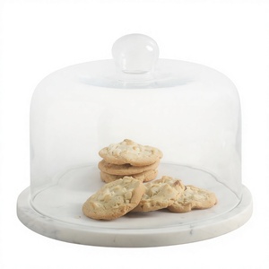 Base para Pastel de Mármol con Cúpula, Base de Cristal de Lujo para Pastel de Bodas, Plato Redondo para Exhibición de Repostería - Product Image 1