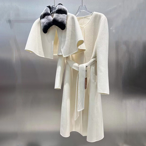 Cappotto Invernale di Lusso per <span class=keywords><strong>Donna</strong></span>, <span class=keywords><strong>Giacca</strong></span> Lunga in 100% Lana e Cashmere - Product Image 4