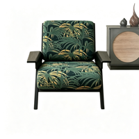Fauteuil Zébré Vintage Français, Chaise d'Appoint Design en Bois Massif pour Salon et Balcon