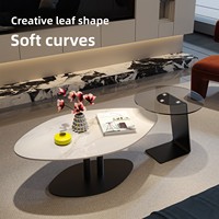 Table basse en dalle de pierre d'ardoise de forme irrégulière, style moderne minimaliste, pour petit appartement, salon, mobilier d'intérieur, artistique, haut de gamme