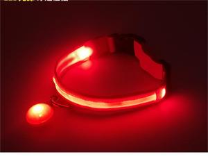 Collier lumineux pour chien avec batterie rechargeable par USB, LED, motif à pois en nylon, taille réglable, couleur personnalisée, logo personnalisé - Product Image 3