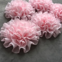Fleur en tissu chiffon 3D en gros, faite à la main, accessoires vestimentaires décoratifs artificiels très demandés pour bandeaux