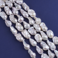 Perles baroques naturelles de qualité AA de 11 à 13 mm, brins de perles blanches pour la fabrication de bijoux