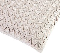 Housse de coussin décorative carrée moderne en velours texturé blanc cassé, technique de couture en polyester pelucheux