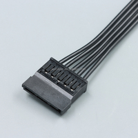 SATA 15-Pin Stecker auf Buchse Stromverlängerungskabel 30cm Flach Schwarz 18AWG Verzinnter Kupferdraht für HDD SSD Netzteil