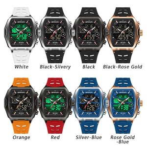 Reloj Deportivo Digital SANDA 6235, Reloj de Pulsera con Caja Tonneau y Pantalla Dual, Reloj Moderno Multifuncional a Prueba de Agua con Alarma - Product Image 2