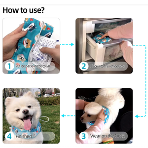 Collier Bandana rafraîchissant pour chien avec packs de glace recyclables Collier ajustable pour chien de compagnie Collier de refroidissement pour chien Echarpe de cou Cooler Wrap pour chiens - Product Image 5