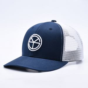 High Quality Brand Styles 3d Embroidered 112 Trucker Cap Custom 6 Panel Blue <b>White</b> Richardson Mesh Trucker Hats - Product Image 1