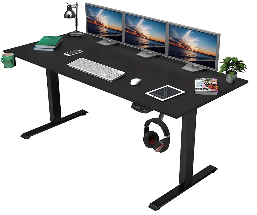Electric Laptop Glass Top Chinese Adjustable Height Sit To Stand Up Lifting Office Frame Desk