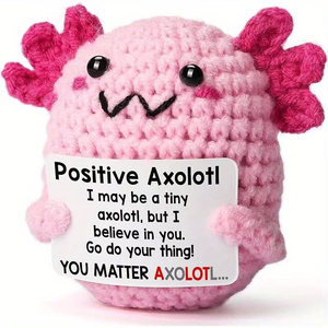 Peluche artisanale au crochet Axolotl Panda, jouet animal, support émotionnel, décoration de bureau mignonne, cadeau - Product Image 2