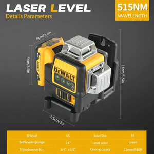 <span class=keywords><strong>Nivel</strong></span> <span class=keywords><strong>Láser</strong></span> Dewalt de 12 Líneas, Autonivelante, <span class=keywords><strong>360</strong></span>°, Portátil, Económico y Duradero para Construcción - Product Image 4