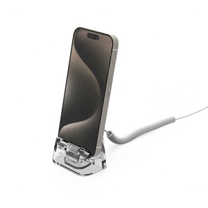 Universal Mobile Phone Display <b>Stand</b> Acrylic Cellphone Transparent Holder Can Work With Seccurity Alarm System - Product Image 2