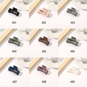 קוריאני נשים מט פלסטיק 4.5cm שיער טופר בנות טרנדי חלבית קטן טופר קליפים Morandi צבע כיכר טופר שיער קליפ - Product Image 5