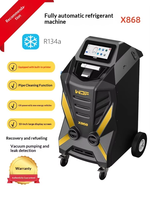 Station de récupération et de recharge de réfrigérant R134a entièrement automatique WDF X868 avec fonction de rinçage pour climatisation automobile, capacité 18 kg, précision 10g