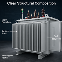 Transformateur à huile S13 triphasé à noyau en acier au silicium IEC60076 KVA personnalisé pour la distribution industrielle