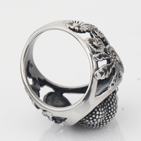 Bague Vintage Plaqué Argent avec Statue de Bouddha en Acier Inoxydable pour Homme, Bijou de Prière Sacré et Stylé