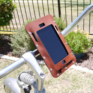 Support de téléphone pour vélo d'extérieur, sacoche de téléphone en cuir pour vélos de livraison, support de téléphone pour navigation, universel pour vélos électriques. - Product Image 1