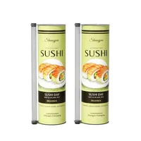 Emballage en tube de papier kraft pour sushis, personnalisé, écologique, de qualité alimentaire, conteneur à sushis jetable en papier kraft