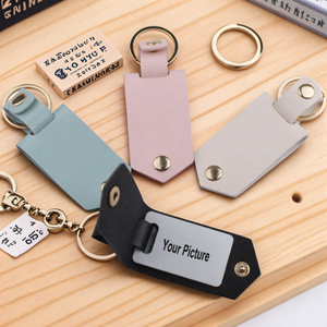 Porte-clés avec date de <span class=keywords><strong>naissance</strong></span> du bébé, gravure gratuite, photo, sublimation de haute qualité, porte-clés photo en acier inoxydable - Product Image 1